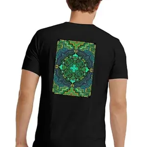 hippie shippie.com HippieShippie Unisex Cotton Regular Fit Half Slevees Juno Reactor Back Printed Casual T-Shirt with Cool and Funky Design for Parties, Gym, Sports, Travelling (JR-BP_M_Black)