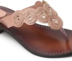 Picktoes PT-K537 Women's Pink Synthetic Leather Casual Heel Sandal