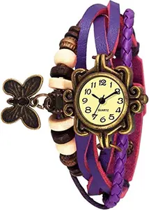 niyati Nx Analogue Off-White Dial Vintage Bracelet Women's & Girl's Watch(Purple Strap Off White Dial)