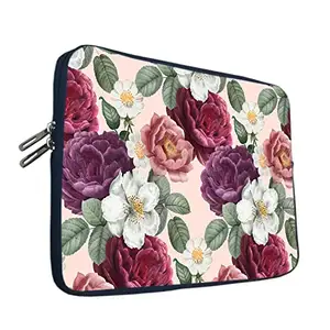 TheSkinMantra Chain Laptop Sleeve Bag Compatible with Laptop/Macbooks/Chrombook/Notebook/Zbook (11.6 Inch (Chain), Floral Elegance)