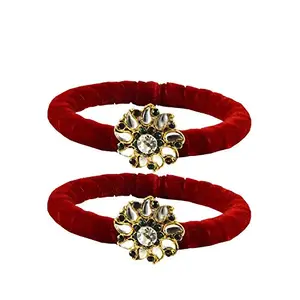 MAYA FASHION Red Stone Brass Bangle With Very Extra Large Size Elegant Extra Large Size Bangle | Perfect Fit for Plus Size banglesTrendy and Comfortable Fit for woman and girls | (Sku-ban2036)