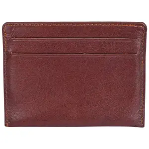Leatherman Fashion LMN Genuine Leather Brown Unisex Business Card Holder 5 Slots