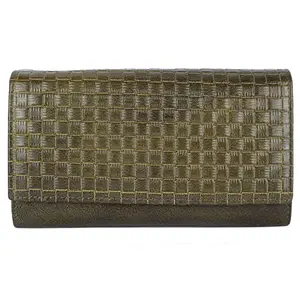 Leather Junction Green Genuine Leather Women's Wallet | Button Closure (13691600)
