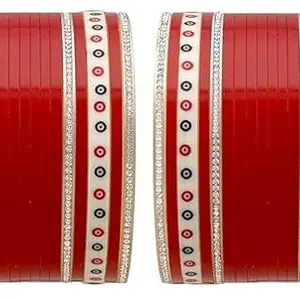 BANGLESKART Bridal Chura Wedding Red/Golden Chuda Set for Marriage for Girls and Women, Latest small Chooda Gives you Royal look., (2.6)