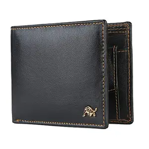 WILDBUFF Black RFID Protected Men's Leather Wallet (WB770)