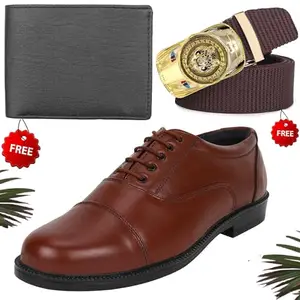 Graceful Trendy Formal Shoes/Party Shoes/Shoes Combo with Free Wallet & Belt for Men and Boys (BAZAAR5278_VTOR-BLK-1009) Multicolor