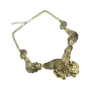 SOHI Women's Abstract Lines Necklace For Casual Wear | Gold Colour | Alloy Material | Lobster Clasp Closure | Metallic Necklace | Necklace For Woman & Girls (9879)