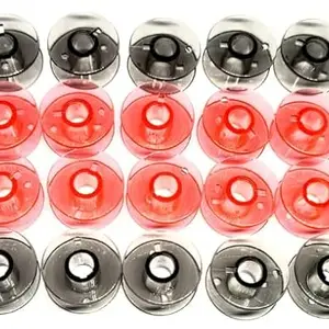 Zenith Pink+Black (10+10) Imported Plastic Bobbins For All Domestic Automatic and manual Sewing Machines.Suitable for models like Singer, Usha Janome, Brother, Rajesh, Zenith etc Multicolor .Pink+Black (10+10)