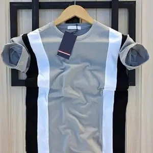 Color Block Men Grey T-Shirt ST.Grey S