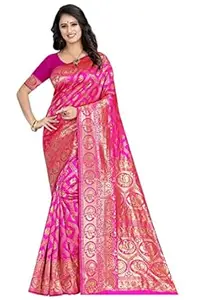 Shasmi Women's Banarasi Saree Pure Kanjivaram Silk Saree Soft new ladies 2026 Design Wear Pattu Sarees Latest Cotton Party Sari collections With Blouse Piece for Wedding sadi (SAM SAN 9017)
