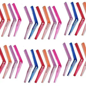 Jiyansh Traders Plastic 036 Piece Fresh 1St Plastic Folding Hair Comb For Pocket Base Hair Comb Used For Both Men & Women, Boys & Girls (Multicolor12)