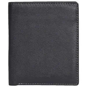 Leatherman Fashion LMN Genuine Leather Black Unisex Wallet 4 Slots