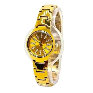 A1 Causal Watch and Dail Colour Yellow Strap Colour Gold Acttractive Girls.ledis and Women Watch