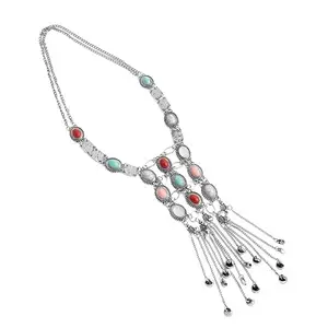 SOHI Multicolor Rhinestones Designer Necklace| American Diamond Necklace For Women | Women Necklace| Choker Necklace| Fancy | Crystal| Fashion Jewellery | Alloy (4960)