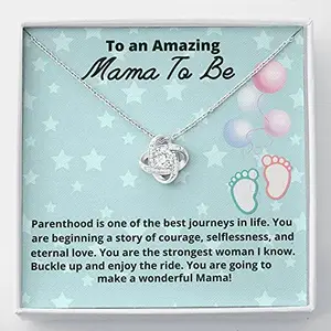 rakva 925 Silver Gift Mom Necklace, Mama To Be Necklace Gift, Gift For Expecting Moms Love Knot Necklace, Gift Mom To Be, New Mom Gift, Pregnancy Gift