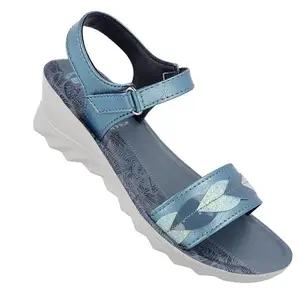 WALKAROO WL7865 Womens Fashion Sandals for Casual Wear - Teal Blue