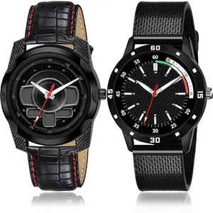 Neutron Style Analog Black Color Dial Men Watch - S108-BRM30 (Pack of 2)