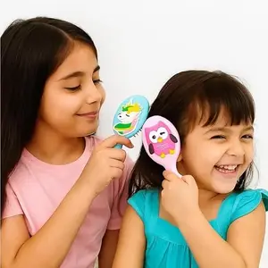 Kydoos Cute Hair Brush for Kids – Lightweight Anti-Knot Detangling Brush with Soft Bristles, Adorable Design, Perfect for Tangle-Free Hair, Ideal Gift for Boys & Girls