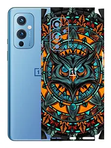 AtOdds - OnePlus 9 Mobile Back Skin Rear Screen Guard Protector Film Wrap with Camera Protector (Coverage - Back+Camera+Sides) (Mighty Owl)