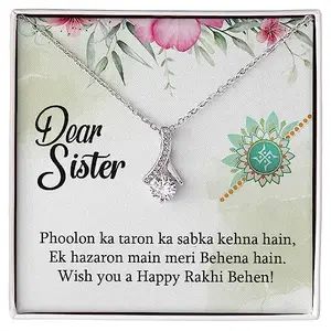 FABUNORA Unique Rakhi Wishing Gift for Sister - 925 Pure Silver Necklace Gift Set With Certificate of Authenticity and 925 Stamp(Standard Box)