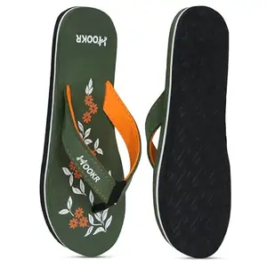 HOOKR Light Weight Super Soft Stylish & Comfortable Trending Slippers Flipflop Women & Girl's AH-201_Mehndi Orange_7