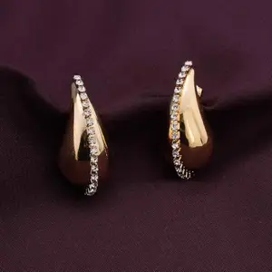 PALMONAS Dewdrop Delight Gold Stud Earrings for Womens - Waterproof & Anti-Tarnish, Gift for Girls & Women