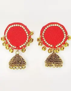 Rajwadi Stud Earrings (Dark Pink)