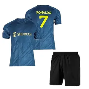 Ronaldo 7 Football Jersey with Shorts 2023/24 for Boys & Men(Large 40,Multicolor-3)