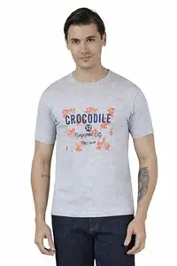 CROCODILE Men Graphic Printed T-Shirt | Youth Fit | Round Neck | Short Sleeve | Regular Length | Casual Pull On Topwear