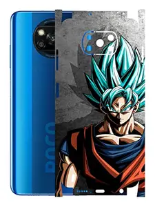 AtOdds AtOdds - Poco X3 Mobile Back Skin Rear Screen Guard Protector Film Wrap (Coverage - Back+Camera+Sides) (Goku)