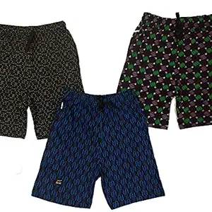 Men's I Boys Plain Relaxed Fit Cotton/Hosiery Barmuda/Shorts/Nikar - Pack of 3 (9 Years - 10 Years, Cotton)