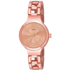 HMTE Stainless Steel 204Hmrg Rosegold Analog Watch for Women, Round Shape Buckle Clasp Casual Wear Watch (Rosegold)(13