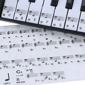 Belity Transparent 49 61 Key Electronic Keyboard 88 Key Piano Stave Note Sticker for White Keys