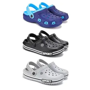 Lightweight Classic Clogs || Sandals with Slider for Men-Combo(3)-3019-3014-3016-7 Grey (COMBO(3)-3019-3014-3016-7__BZ)