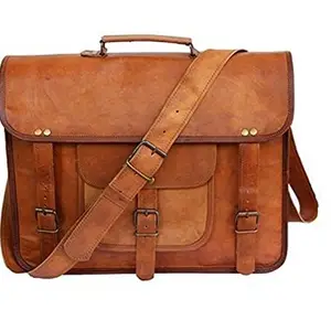 Vintage Fashion Genuine Leather Laptop Multi-Compartment Laptop Sleeves/Briefcase/Messenger Bag/Laptop Bag for Girls and Boys,