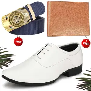 Relaxed Trendy Formal Shoes/Party Shoes/Shoes Combo with Free Wallet & Belt for Men and Boys (BAZAAR6969_RT-Tan-1006) Multicolor