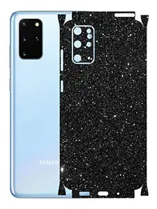 AtOdds - Samsung Galaxy S20 Plus Mobile Back Skin Rear Screen Guard Protector Film Wrap with Camera Protector (Coverage - Back+Camera+Sides) (Black Glitter)