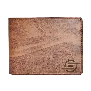 ENAYA Brown Leather Wallet for Men I 5 Card Slots I 2 Compartments I 2 Currency Compartments I RFID -23cm*9cm (Wallet_48)