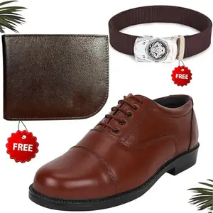 Relaxed Trendy Formal Shoes/Party Shoes/Shoes Combo with Free Wallet & Belt for Men and Boys (BAZAAR3330_TCC-BR-1009) Multicolor