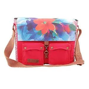 Almolfa Girls Laptop Canvas Messenger Bag (Dark Pink D1)