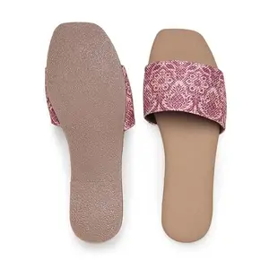 ZOUK Women's Jute Handcrafted Madurai Blossoms Casual Flats Pink - 37