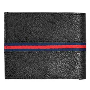 Shunya Men Black Artificial Leather Wallet (6 Card Slots)
