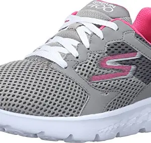 Skechers womens GO RUN 400 Charcoal/Hot Pink Running Shoe - 7 UK (14350)