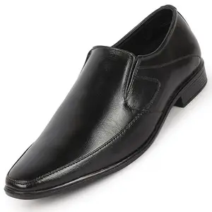 FAUSTO Men's Formal Office Work Pointed Toe Slip On Shoes (Black, 9)