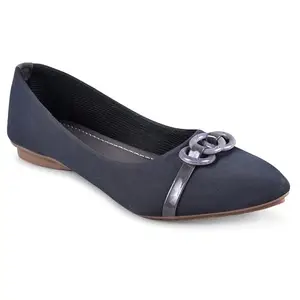 JM LOOKS Soft Stylish Casual Comfortable Grey Flat Bellies Shoes for Women Daily/Use Ladies Ballerinas
