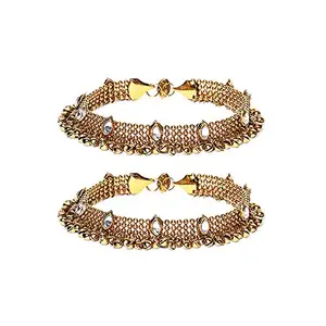 YouBella Fashion Jewellery Traditional Gold Plated Stylish Anklets for Women and Girls