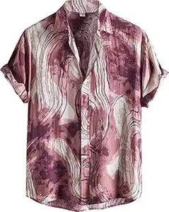 Leriya Fashion Men's Rayon Regular Fit Shirt Casual Stylish | Short Sleeve | Printed Shirts| Summer Button Down