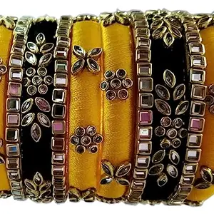 Neta Jewels Silk thread bangles kundan bangles colour for multi use for women/girls (2-6)