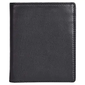 Leatherman Fashion LMN Genuine Leather Unisex Black Wallet (4 Card Slots)