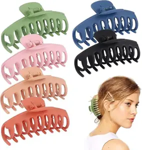 Clips for Women || Big Claw Clips || Non-slip Hair Clips || Large Rectangle Claw Hair Clips || Matte Banana Hair || Barrettes Hair Styling Accessories || Clutcher for women Pack of 6